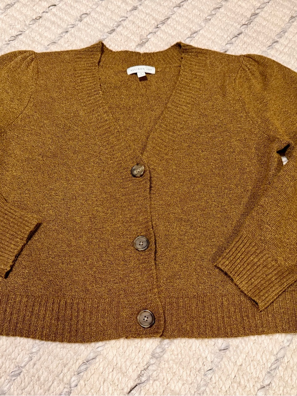 Allison Joy Golden Brown Cardigan Sweater Size Small